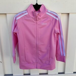 Girls Adidas Light Pink Zip-Up Jacket EUC